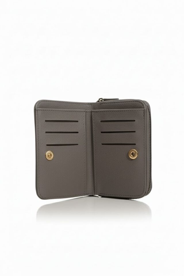 KADIN  AYNA VE KART BÖLMELİ CÜZDAN FÜME