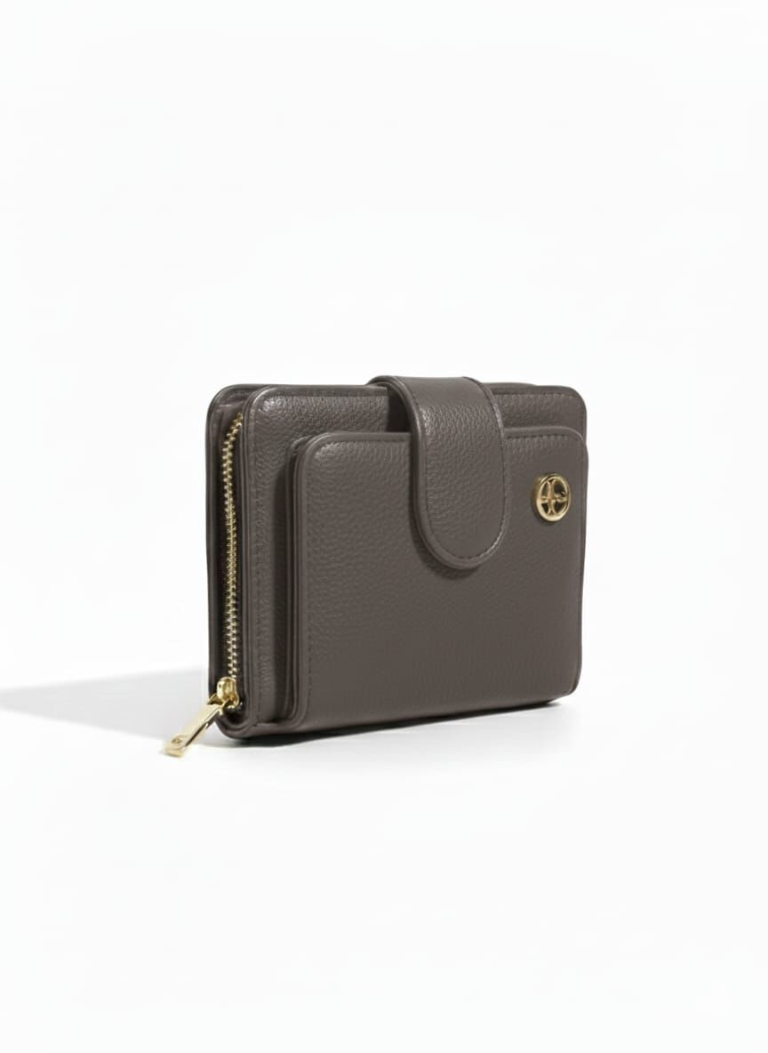 KADIN  AYNA VE KART BÖLMELİ CÜZDAN FÜME