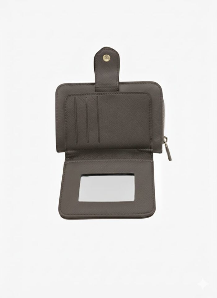 KADIN  AYNA VE KART BÖLMELİ CÜZDAN FÜME