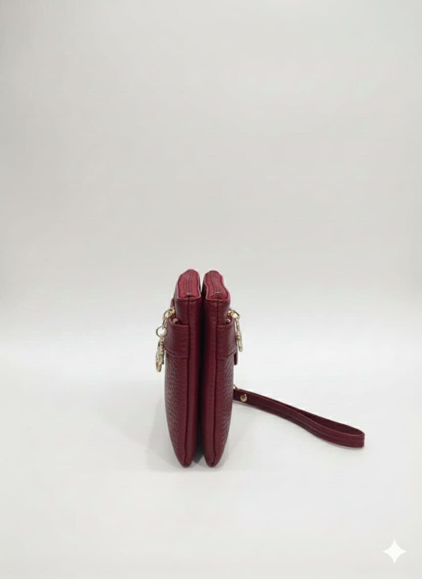 KADIN ORTA BOY CÜZDAN PORTFÖY VE ÇANTA BORDO