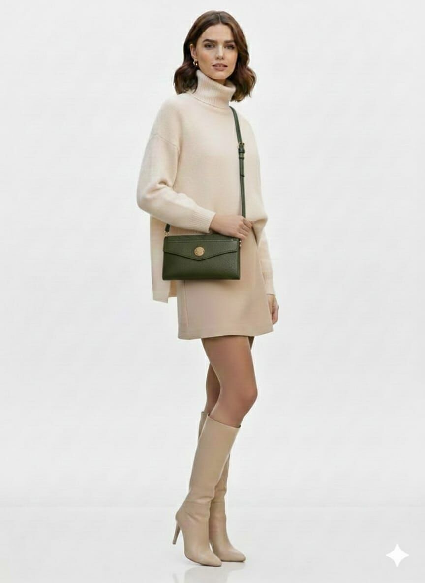 KADIN ORTA BOY CÜZDAN PORTFÖY VE ÇANTA HAKİ