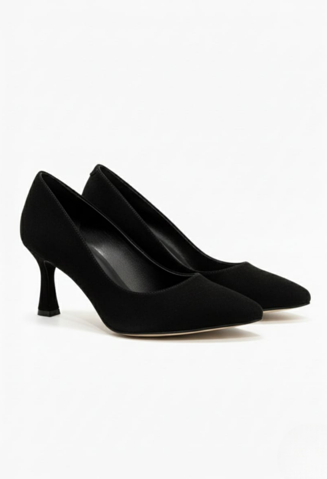 KADIN KADEH TOPUKLU RAHAT ŞIK STİLETTO AYAKKABI 40 - SİYAH CİLT