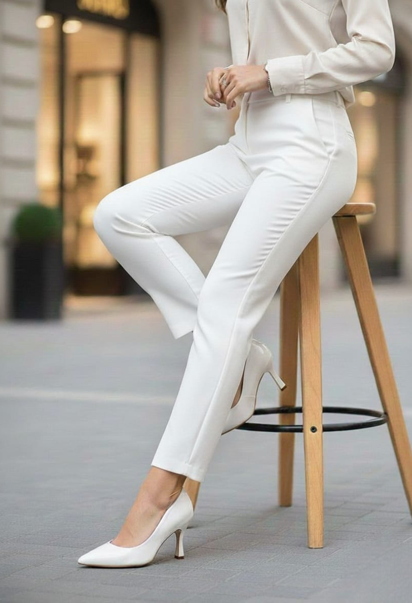 KADIN KADEH TOPUKLU RAHAT ŞIK STİLETTO AYAKKABI 40 - BEYAZ