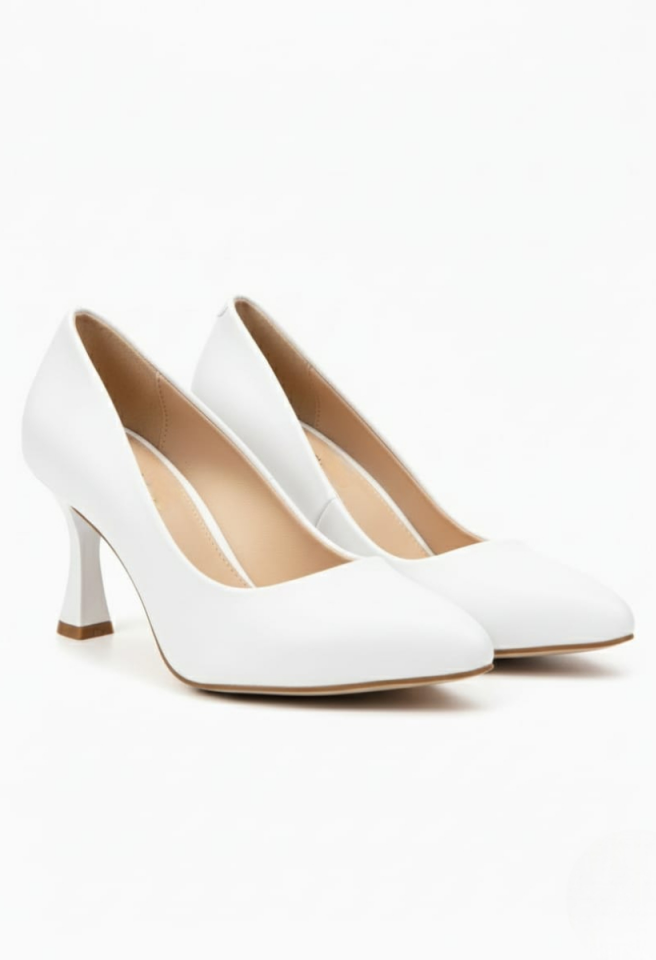KADIN KADEH TOPUKLU RAHAT ŞIK STİLETTO AYAKKABI 40 - BEYAZ