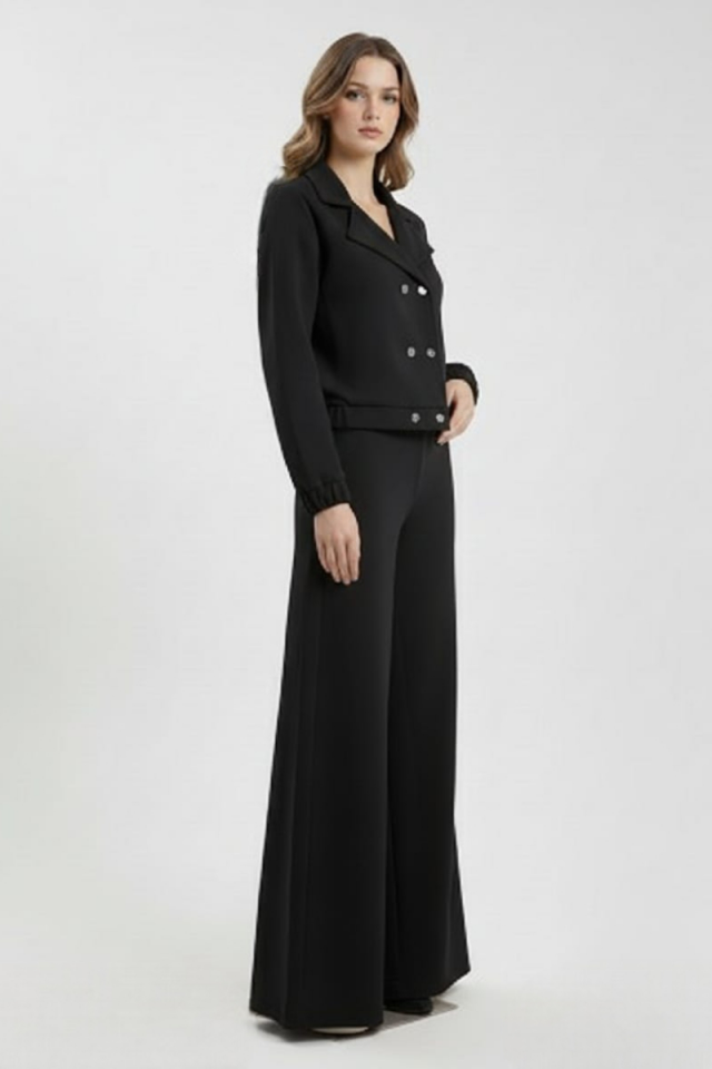 KADIN CEKET BOL PAÇA PANTOLON ALT ÜST TAKIM 2XL - SİYAH