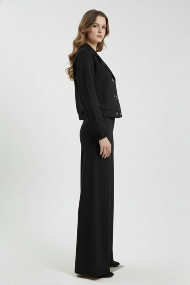 KADIN CEKET BOL PAÇA PANTOLON ALT ÜST TAKIM 2XL - SİYAH