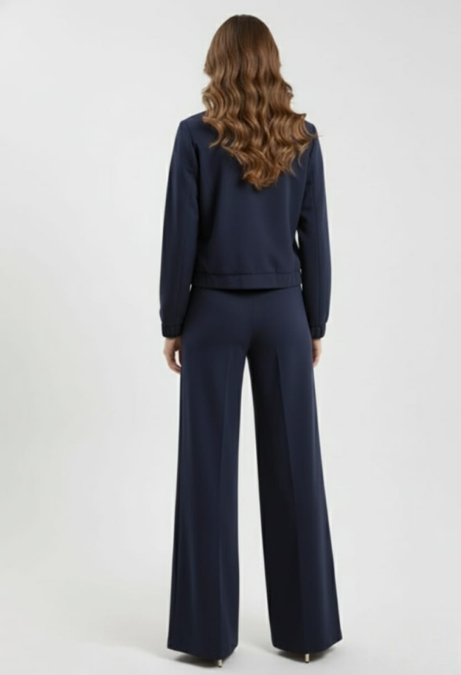 KADIN CEKET BOL PAÇA PANTOLON ALT ÜST TAKIM XL - KOYU LACİVERT