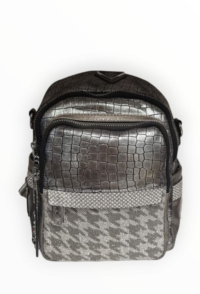 KADIN SIRT VE OMUZ ÇANTASI PLATİN GRİ