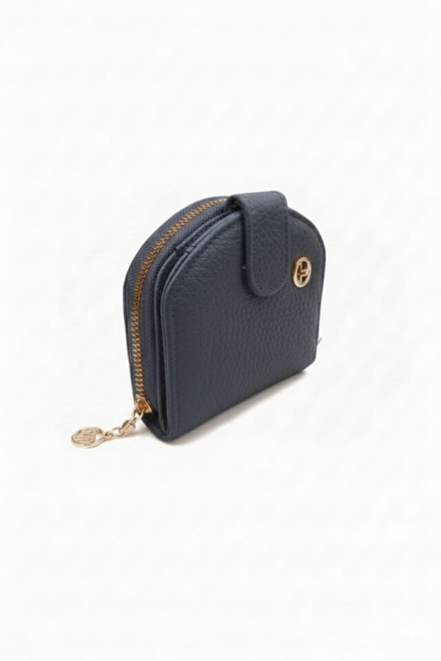 KADIN ÇITÇITLI PARA VE KART BÖLMELİ MİNİ CÜZDAN LACİVERT - STANDART