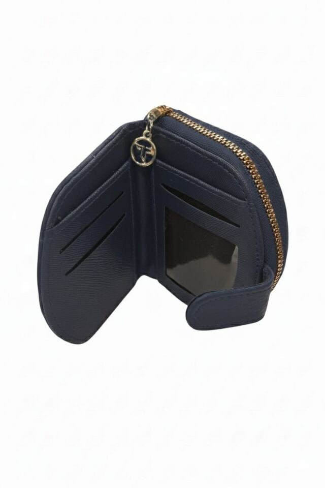 KADIN ÇITÇITLI PARA VE KART BÖLMELİ MİNİ CÜZDAN LACİVERT - STANDART