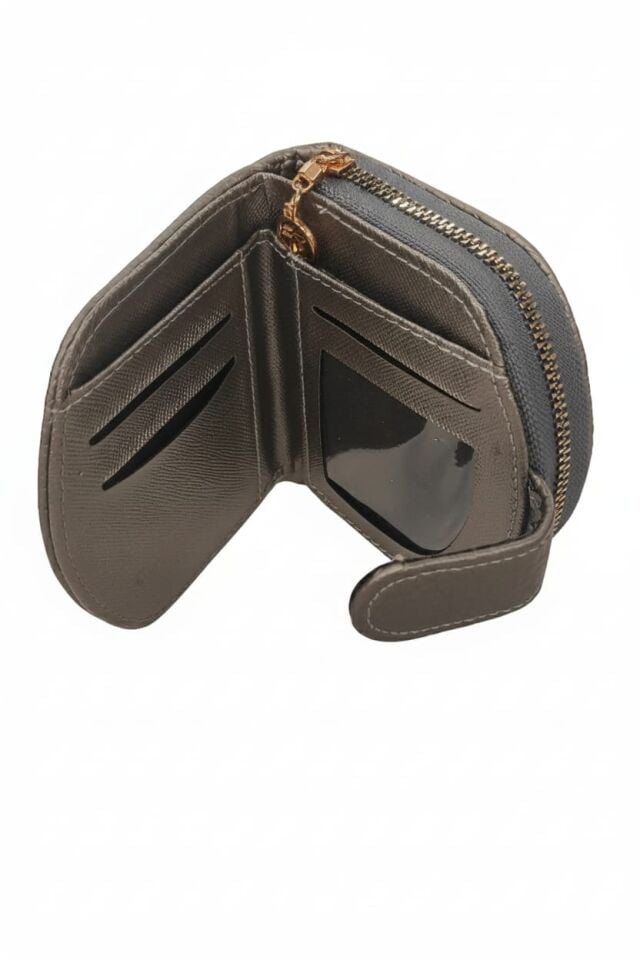 KADIN ÇITÇITLI PARA VE KART BÖLMELİ MİNİ CÜZDAN FÜME - STANDART