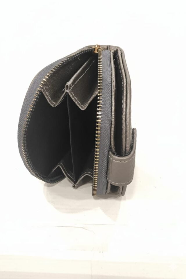 KADIN ÇITÇITLI PARA VE KART BÖLMELİ MİNİ CÜZDAN FÜME - STANDART