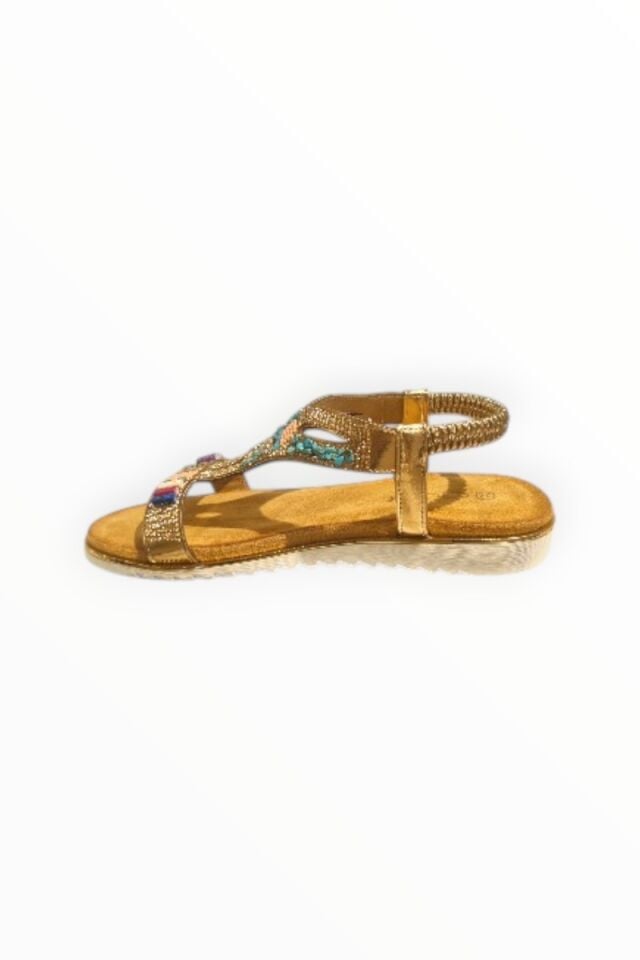 KADIN TAŞLI SANDALET BRONZ - 40