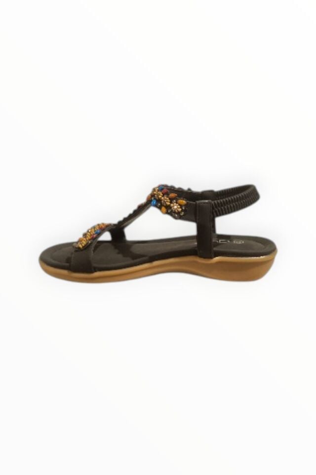 KADIN BOCUK DETAYLI SANDALET SİYAH - 40