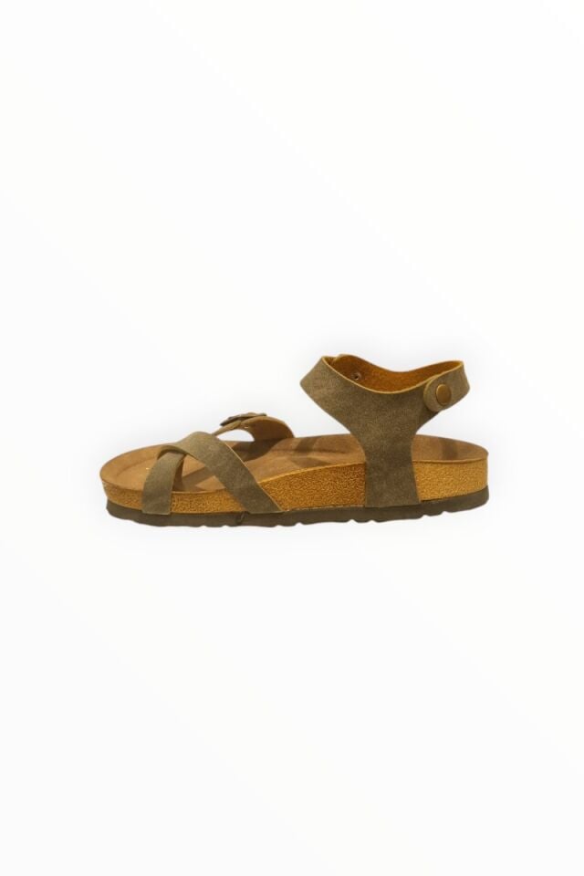 KADIN PARMAK ARASI NUBUK SANDALET HAKİ - 40