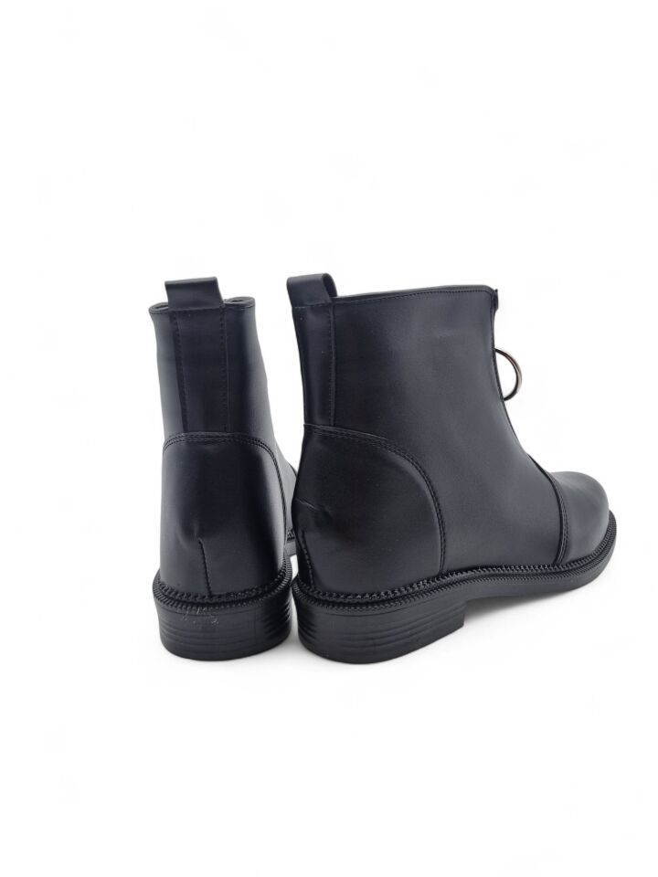 KADIN FERMUARLI HALKA AKSESUAR DETAYLI BOT SİYAH - 39 - CİLT