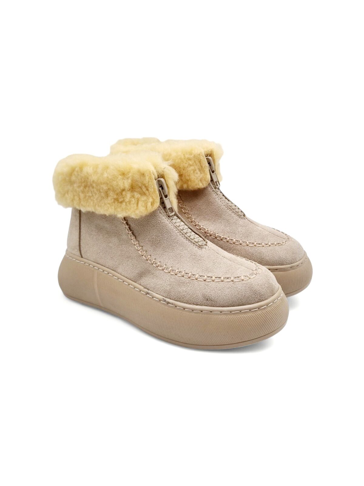 KADIN KALIN TABAN KÜRK ASTARLI ÖNDEN FERMUARLI BOT