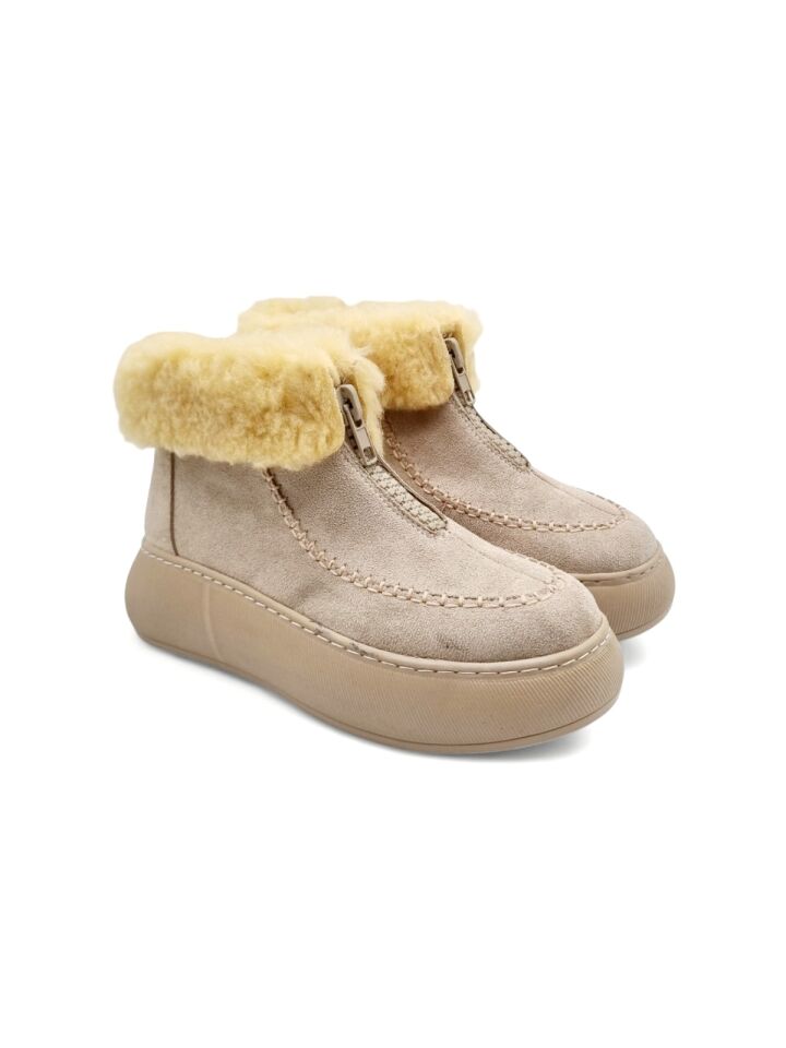 KADIN KALIN TABAN KÜRK ASTARLI ÖNDEN FERMUARLI BOT