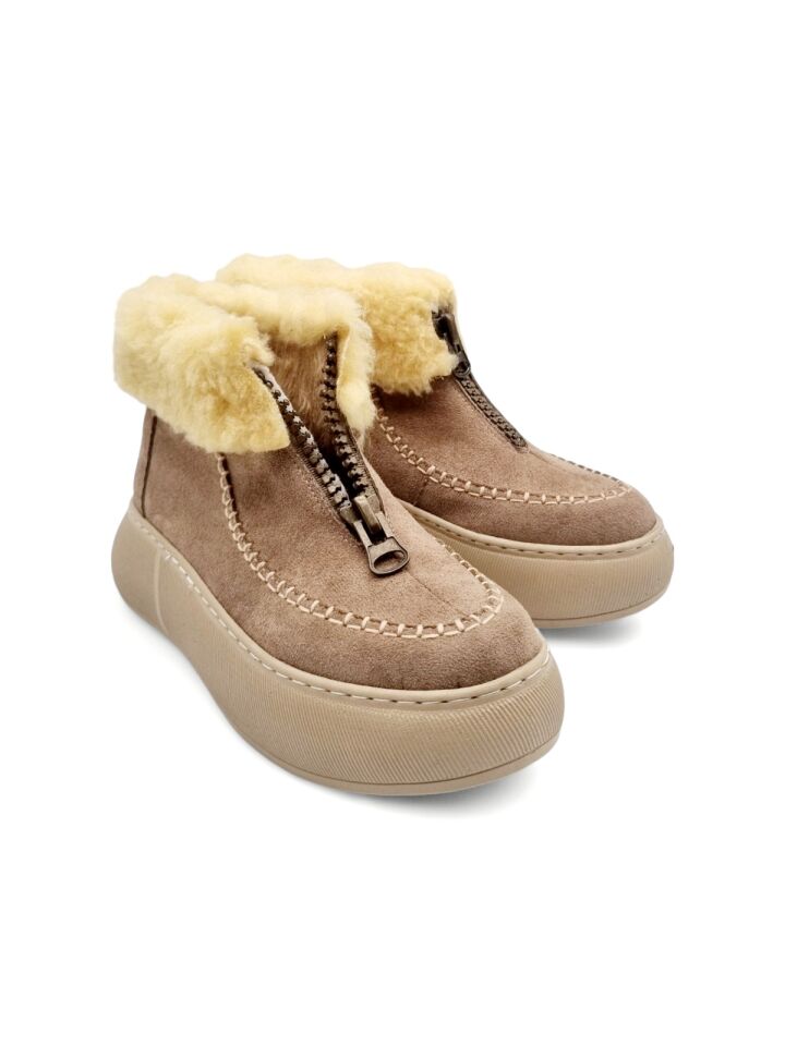 KADIN KALIN TABAN KÜRK ASTARLI ÖNDEN FERMUARLI BOT VİZON - 40