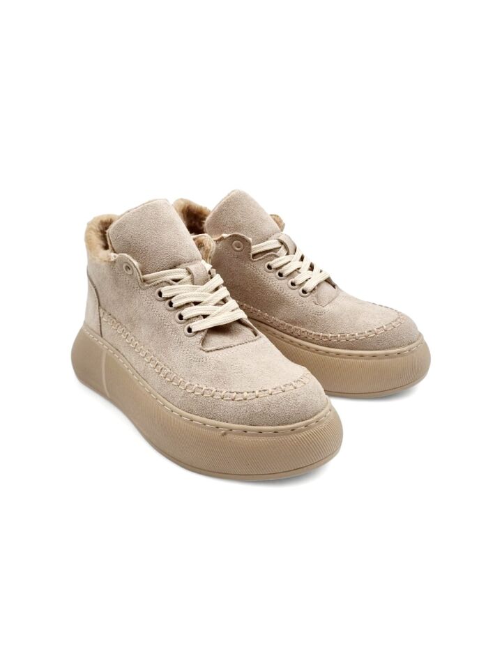 KADIN KALIN TABAN KÜRK ASTARLI BAĞCIKLI BOT