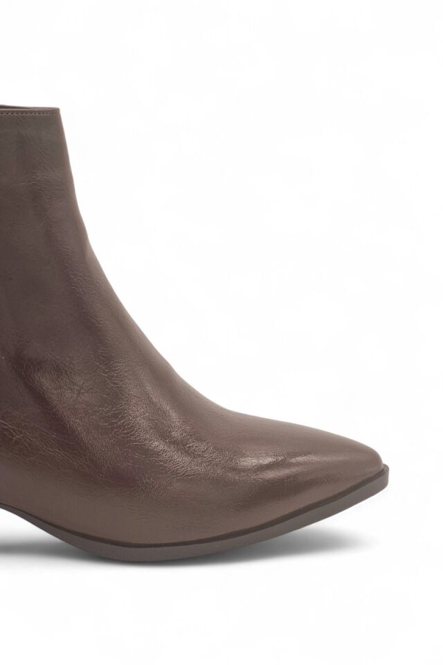 KADIN ÇİFT TOKA DETAYLI TOPUKLU BOT KAHVERENGİ RUGAN - 40