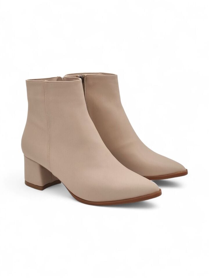 KADIN KLASİK TOPUKLU BİLEK BOT &BOOTİE BEJ  - 36