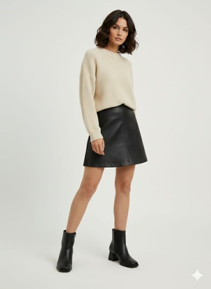 KADIN GÜNLÜK ŞIK KÜT BURUN TOPUKLU BOT 40 - SİYAH CİLT