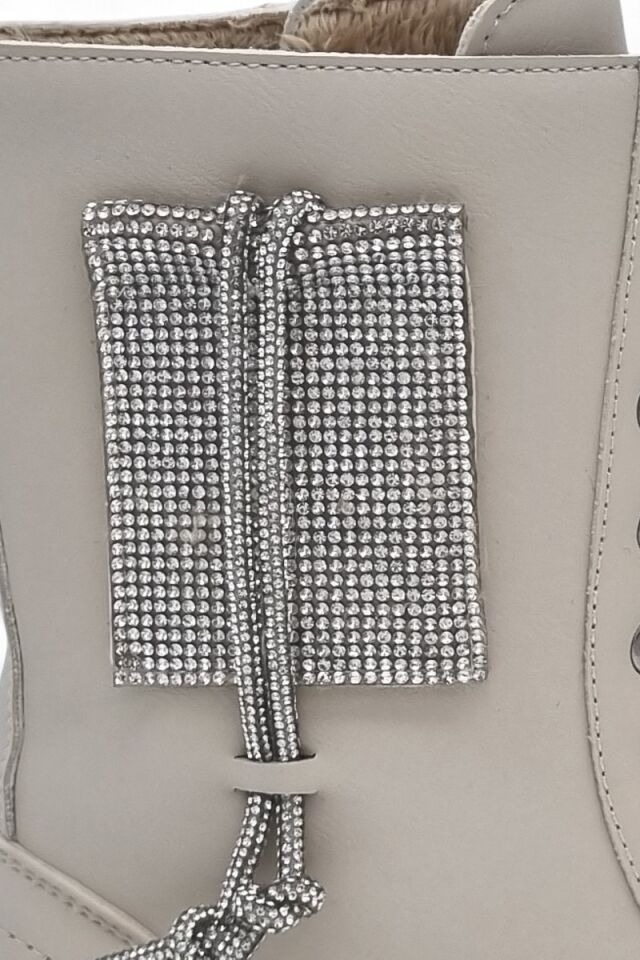 KADIN TAŞLI DETAYLI BAĞCIKLI FERMUARLI POSTAL BOT