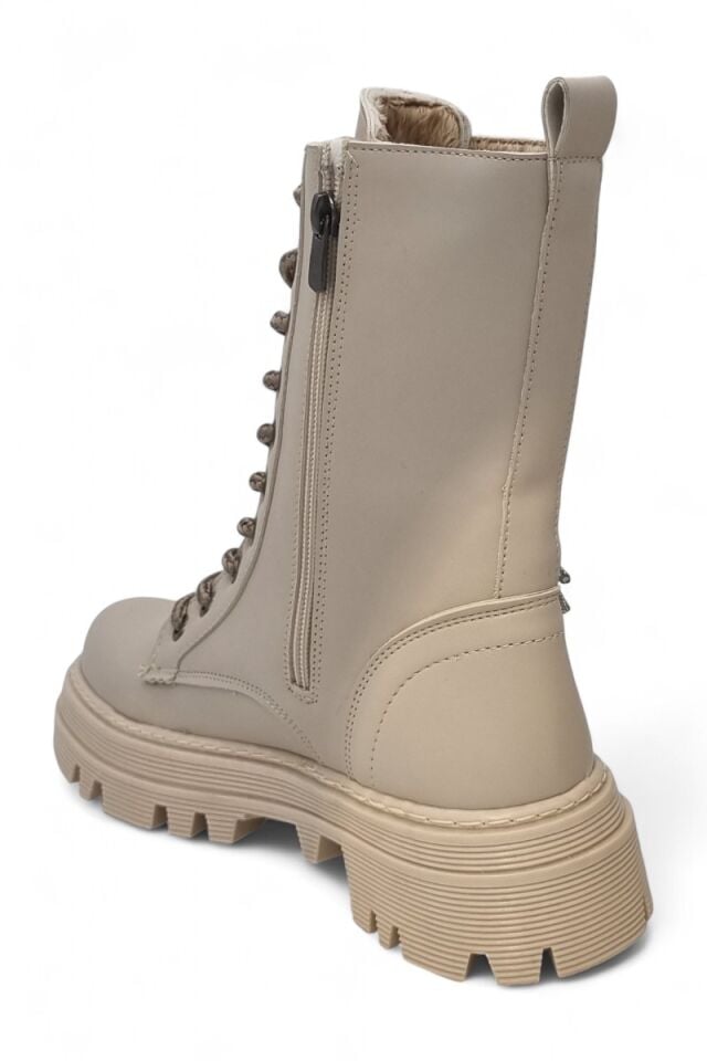 KADIN TAŞLI DETAYLI BAĞCIKLI FERMUARLI POSTAL BOT