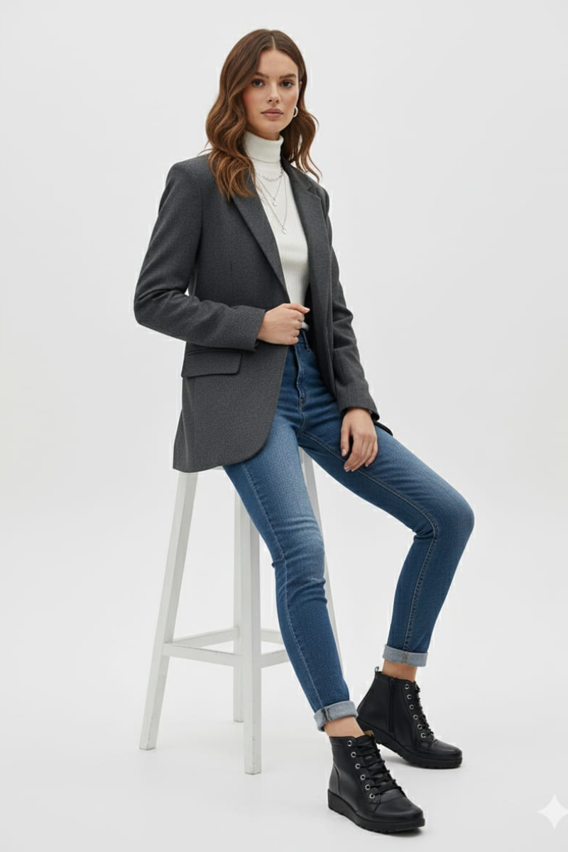 KADIN AKILLI BAĞCIKLI FERMUARLI ORTOPEDİK TABANLI BOT SİYAH CİLT - 40