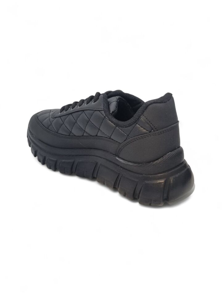 KADIN GÜNLÜK BAĞCIKLI SNEAKER KAPİTONE YÜRÜYÜŞ AYAKKABISI 40 - SİYAH
