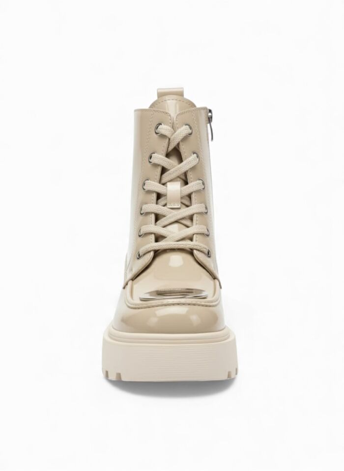 KADIN METAL TOKA DETAYLI RUGAN BAĞCIKLI FERMUARLI BOT 40 - KREM