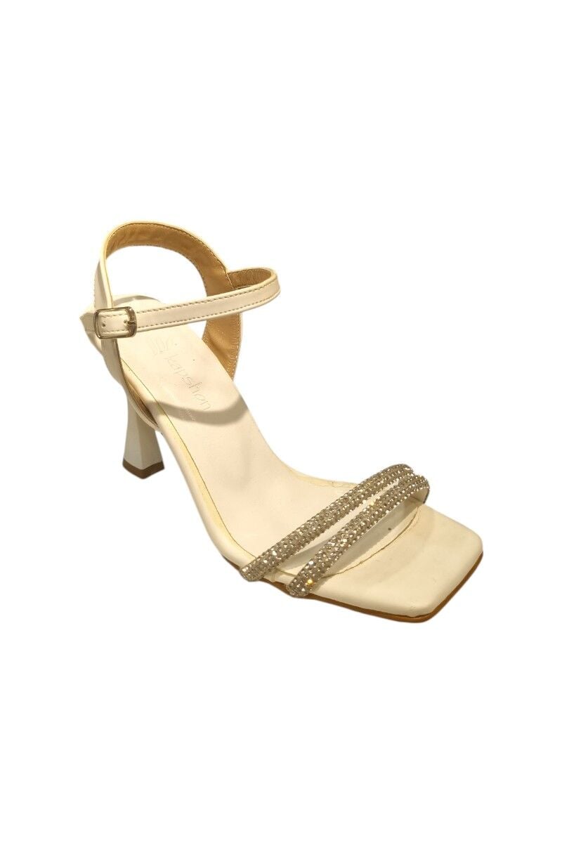 KADIN ÇİFT BANTLI TAŞLI ABİYE AYAKKABI