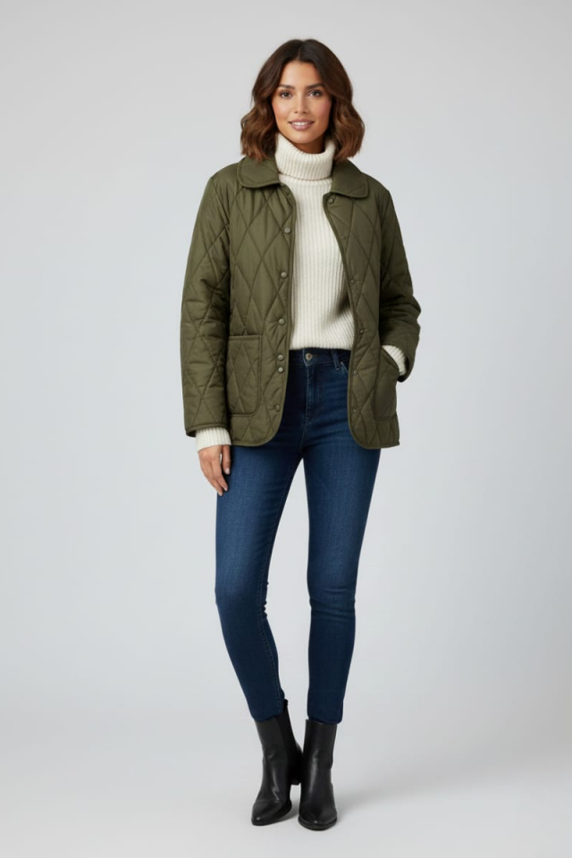 KADIN KAPİTONE CEPLİ MONT CEKET XL - HAKİ