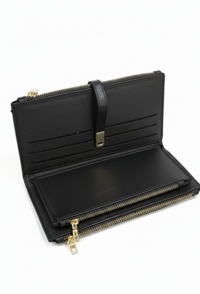 KADIN TOKALI PARA VE KART BÖLMELİ ŞIK EL CÜZDANI KAHVERENGİ LEOPAR