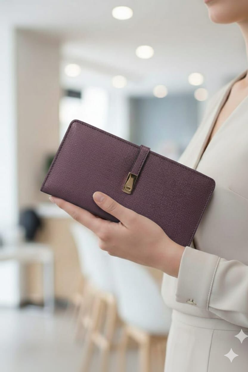 KADIN TOKALI PARA VE KART BÖLMELİ ŞIK EL CÜZDANI MOR