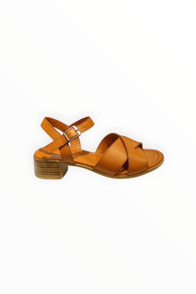 KADIN TOPUKLU SANDALET TABA - 39