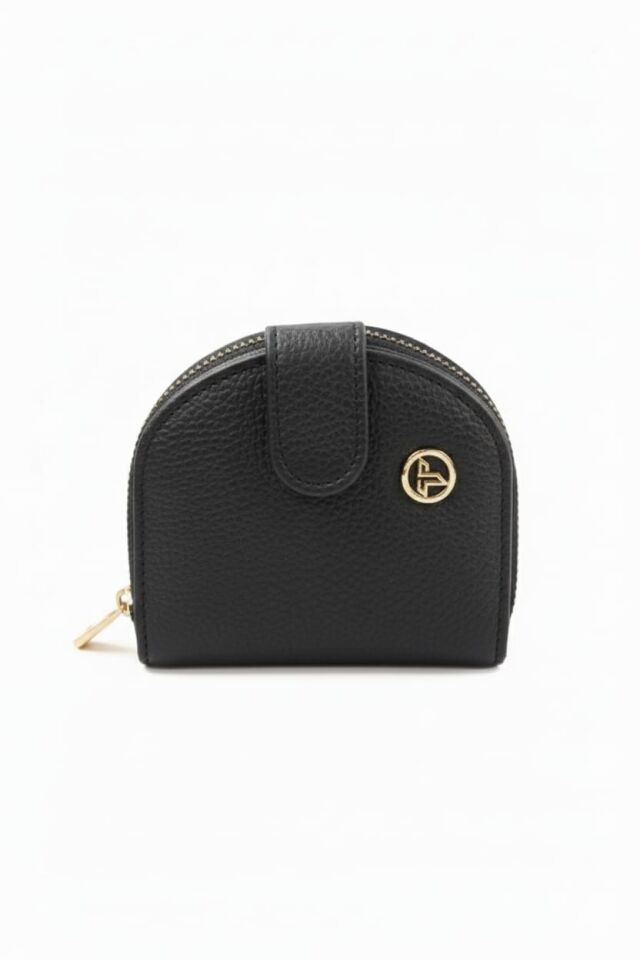 KADIN ÇITÇITLI PARA VE KART BÖLMELİ MİNİ CÜZDAN SİYAH