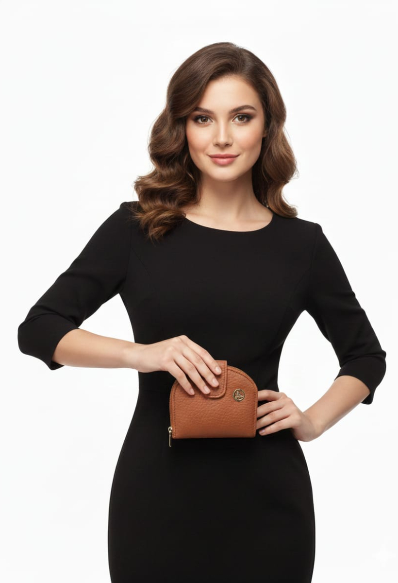 KADIN ÇITÇITLI PARA VE KART BÖLMELİ MİNİ CÜZDAN TABA