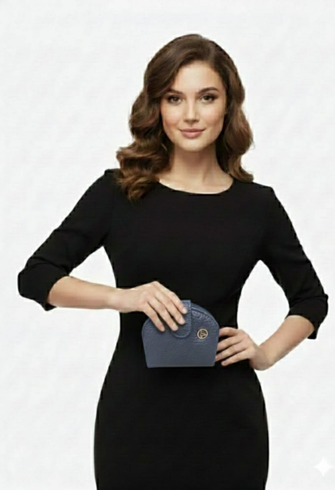 KADIN ÇITÇITLI PARA VE KART BÖLMELİ MİNİ CÜZDAN LACİVERT