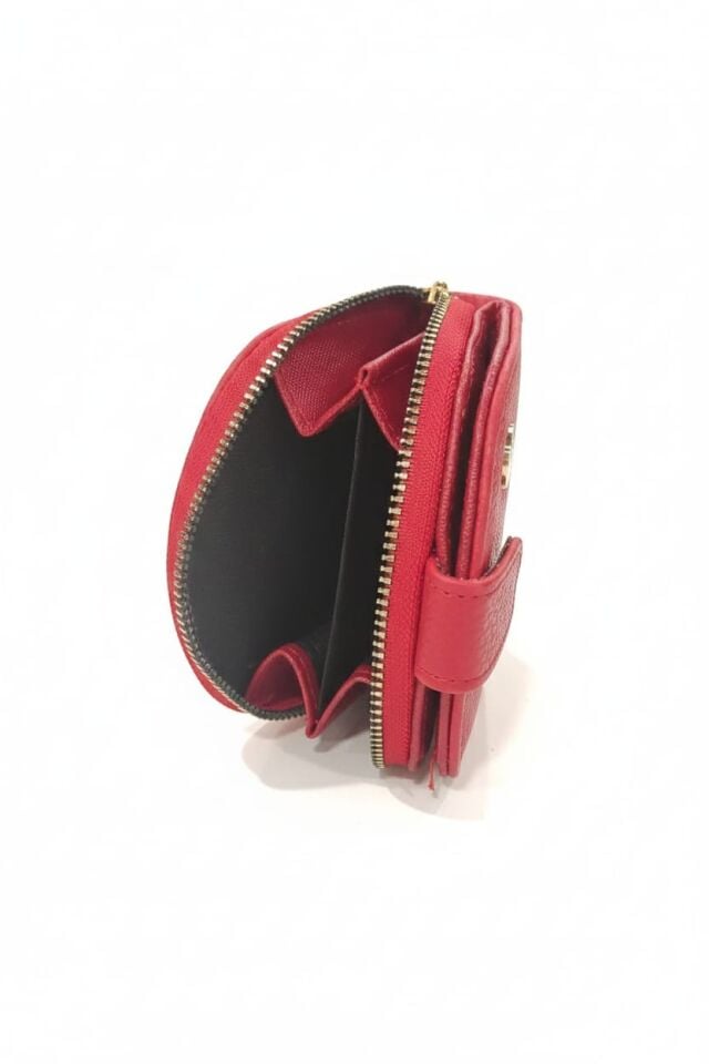 KADIN ÇITÇITLI PARA VE KART BÖLMELİ MİNİ CÜZDAN KIRMIZI