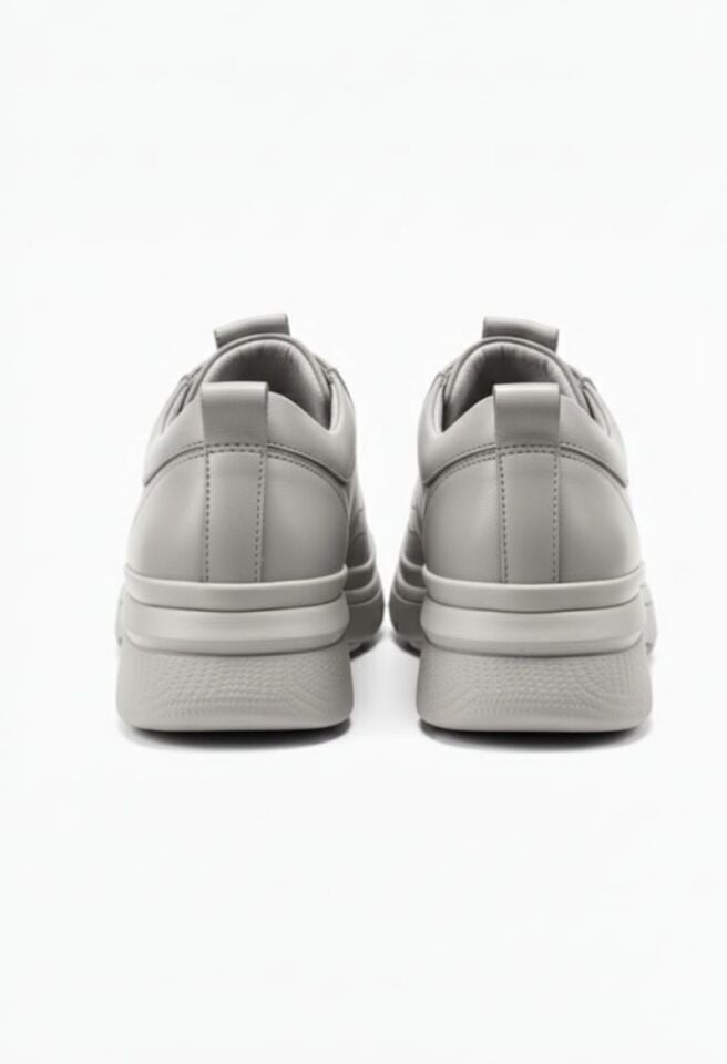 KADIN HAKİKİ DERİ COMFORT ORTOPEDİK TABANLI AKILLI BAĞCIKLI GÜNLÜK AYAKKABI 40 - TAŞ RENGİ