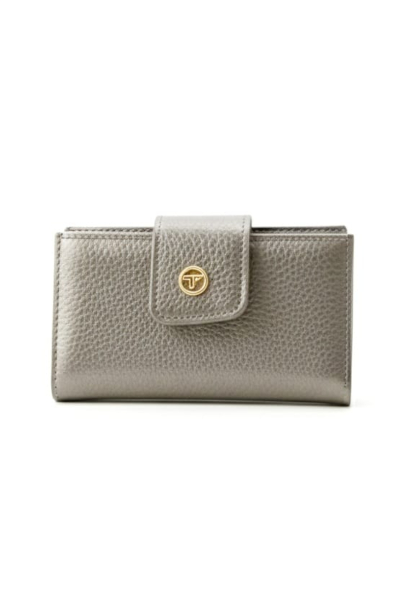 KADIN ORTA BOY FERMUARLI LOGO DETAYLI KART BÖLMELİ ŞIK CÜZDAN GRİ