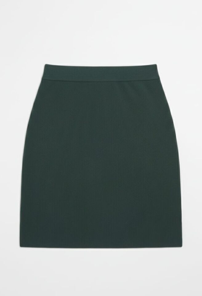 KADIN RİBANA KUMAŞ YELEK ETEK ŞIK İKİLİ TAKIM XL - HAKİ YEŞİL