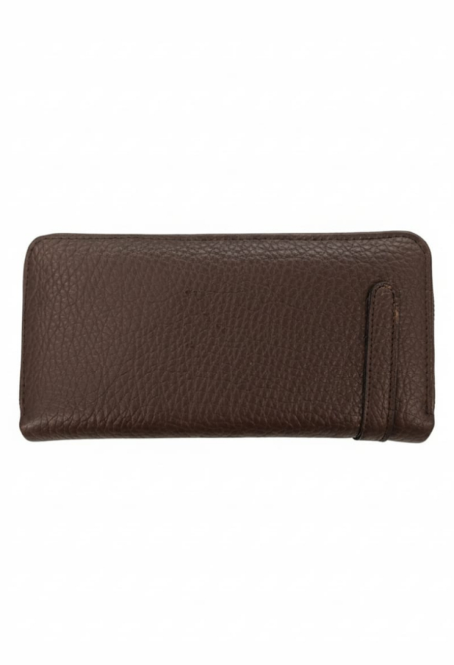 KADIN KALIN KAPAKLI FERMUARLI KARTLIK CÜZDAN ACI KAHVE