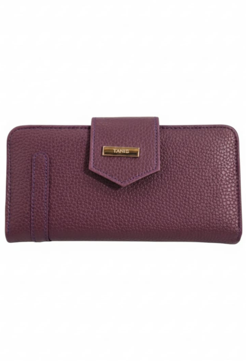 KADIN TOKALI VE FERMUARLI YATAY CÜZDAN MOR