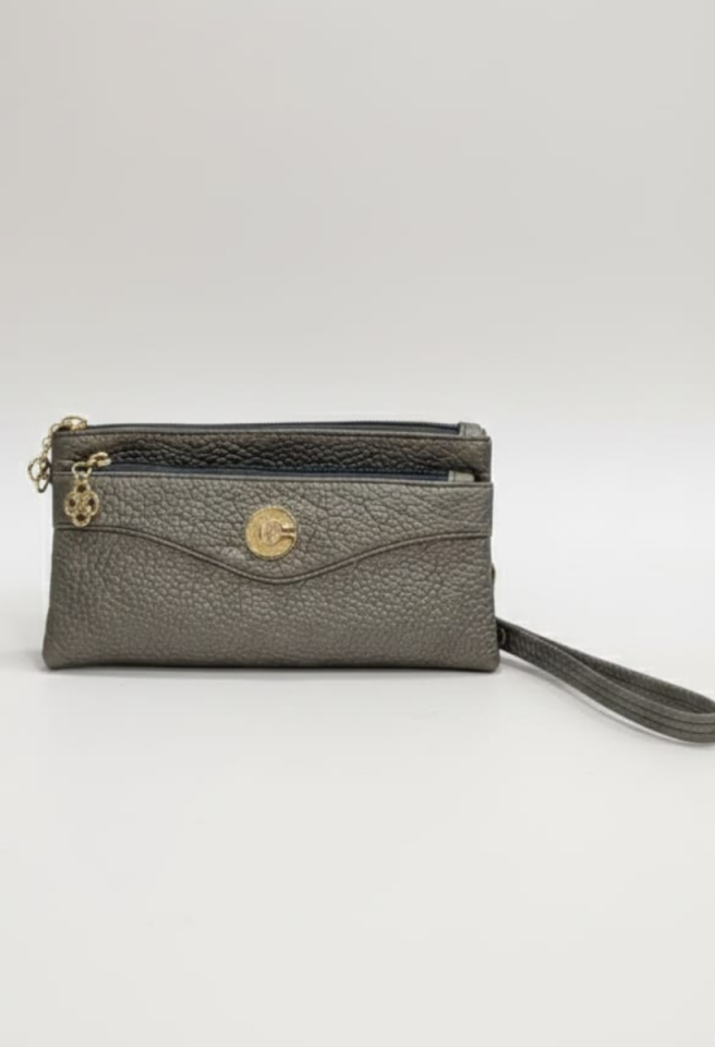 KADIN ORTA BOY CÜZDAN PORTFÖY VE ÇANTA KOYU GRİ