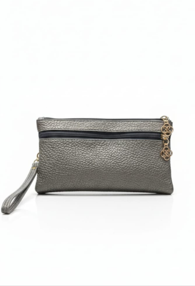 KADIN ORTA BOY CÜZDAN PORTFÖY VE ÇANTA KOYU GRİ