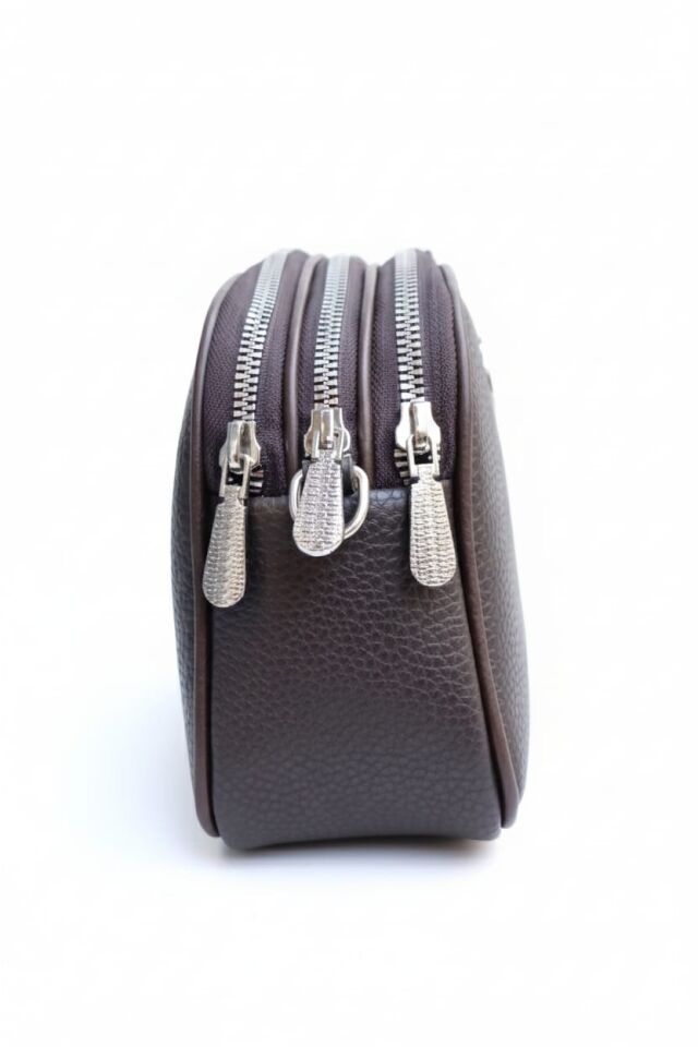 KADIN ÜÇ GÖZLÜ KULLANIŞLI ORTA BOY ÇANTA ACI KAHVE