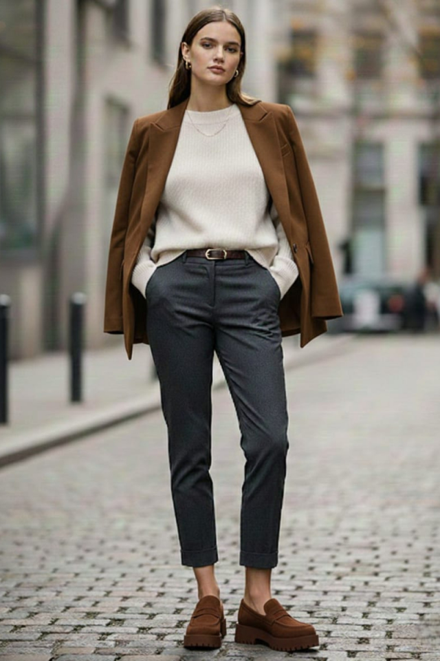 KADIN RAHAT ŞIK LOAFER AYAKKABI SİYAH SÜET - 40